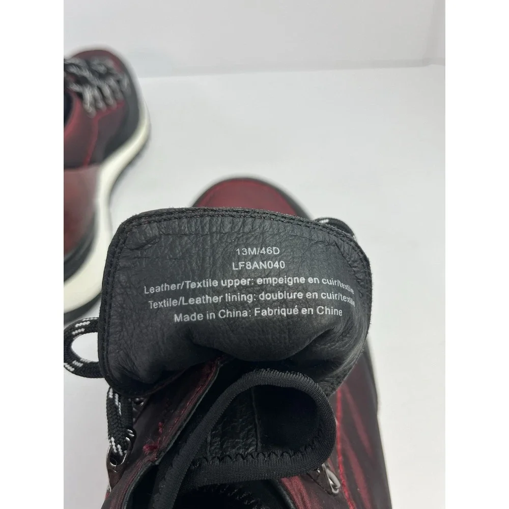 KARL LAGERFELD Men's 13M Low Top Hiking Shoe Nylon & Leather Maroon & Black